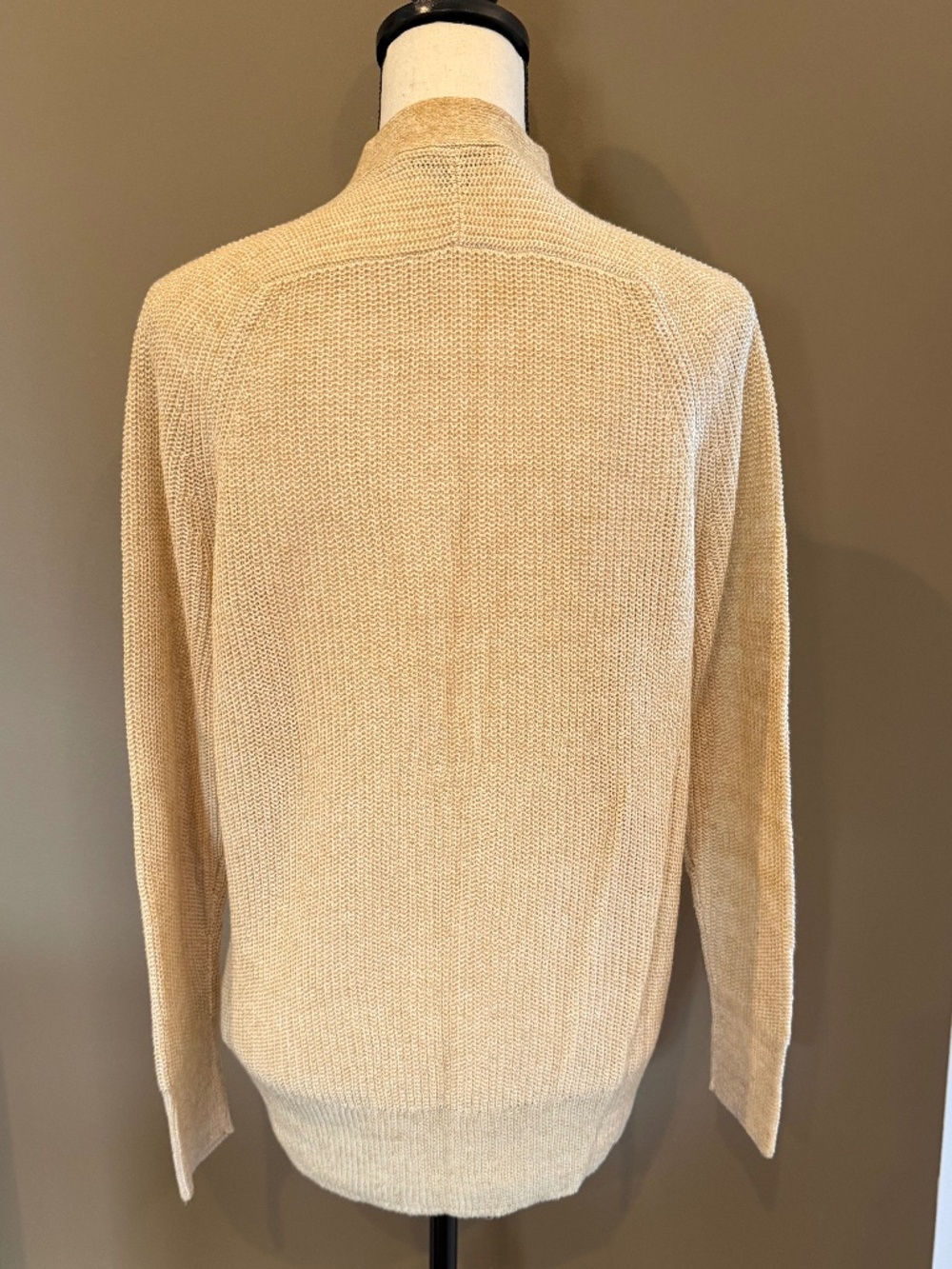 J. Crew Linen Blend Tan Knit Button Down Cardigan, Size Small - Picture 6 of 12